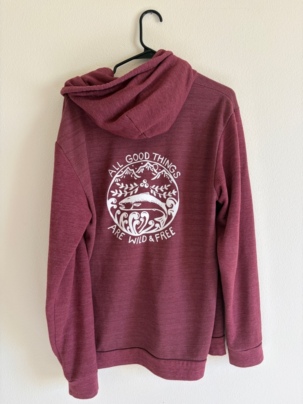 Salmon sisters Maroon Zip-Up Hoodie with Pocket